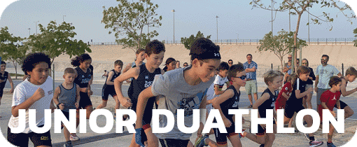 junior duathlon button